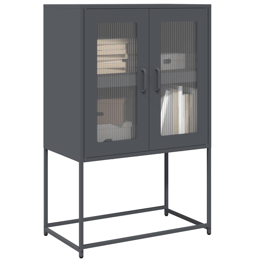 Hoge kast 68x39x107 cm staal antracietkleurig