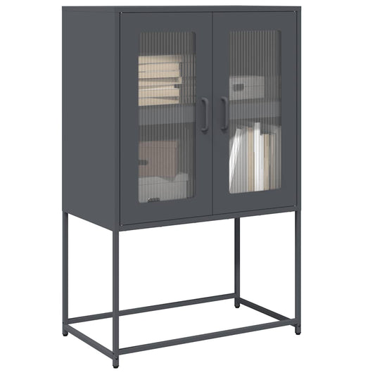 Hoge kast 68x39x107 cm staal antracietkleurig