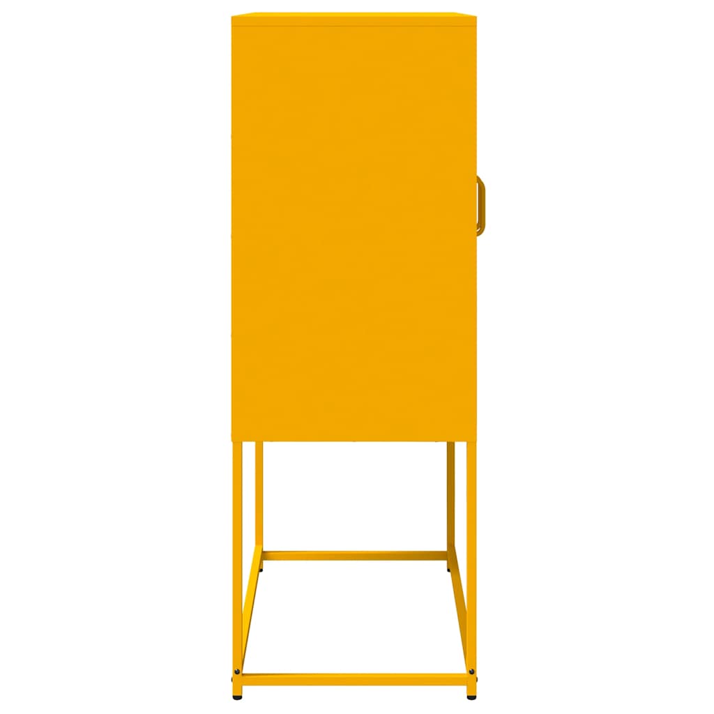 Hoge kast 68x39x107 cm staal mosterdgeel