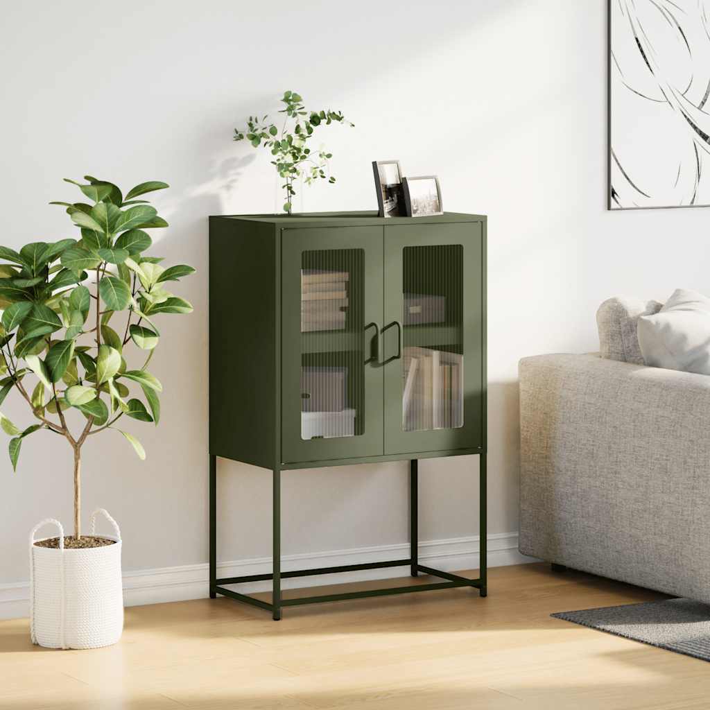 Hoge kast 68x39x107 cm staal olijfgroen