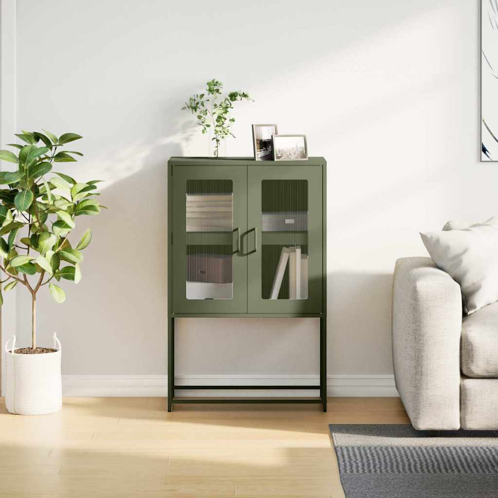 Hoge kast 68x39x107 cm staal olijfgroen
