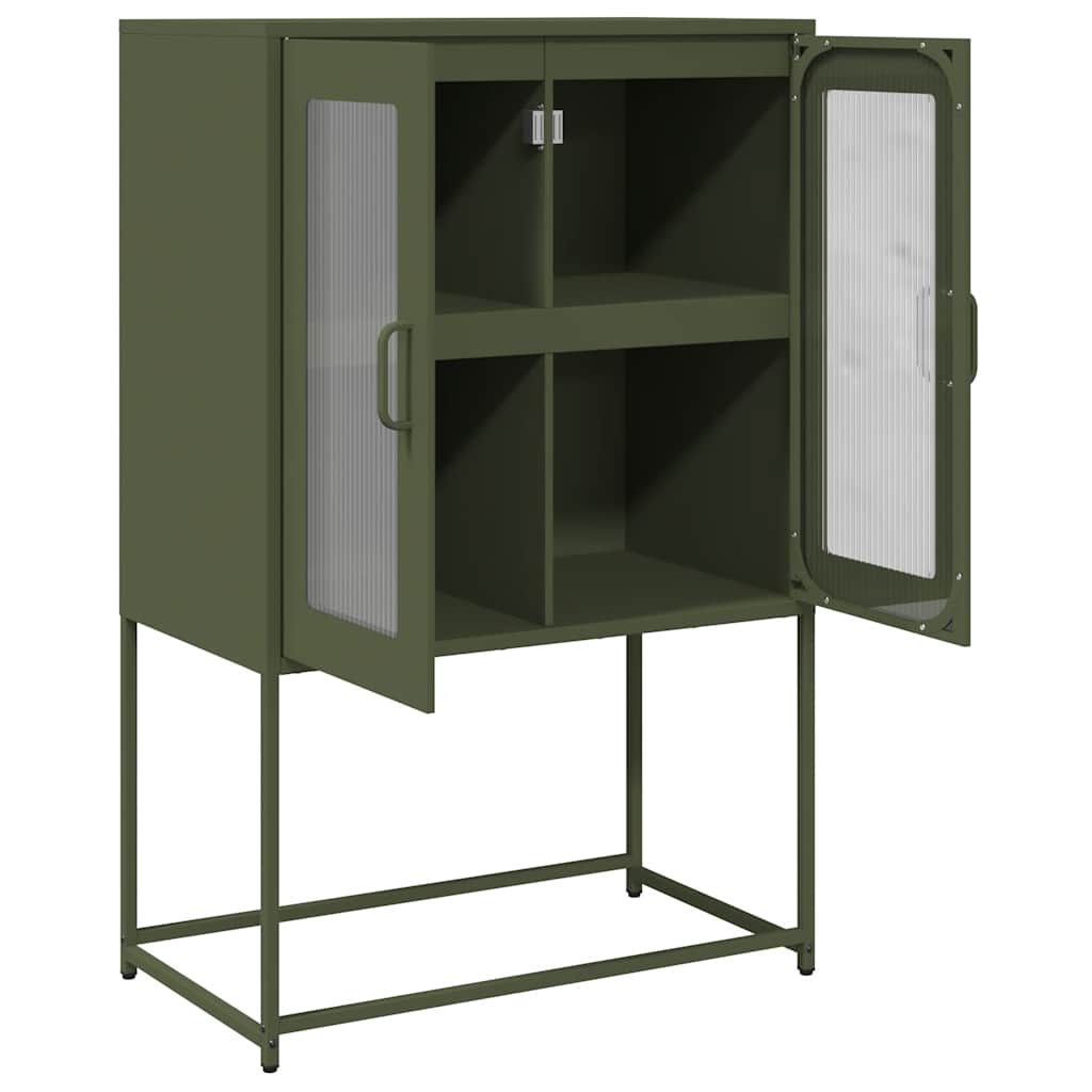 Hoge kast 68x39x107 cm staal olijfgroen
