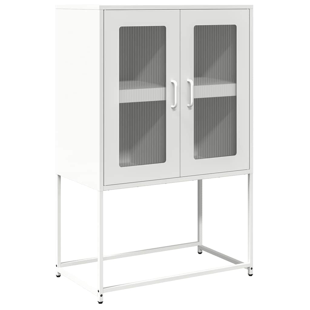 Hoge kast 68x39x107 cm staal wit