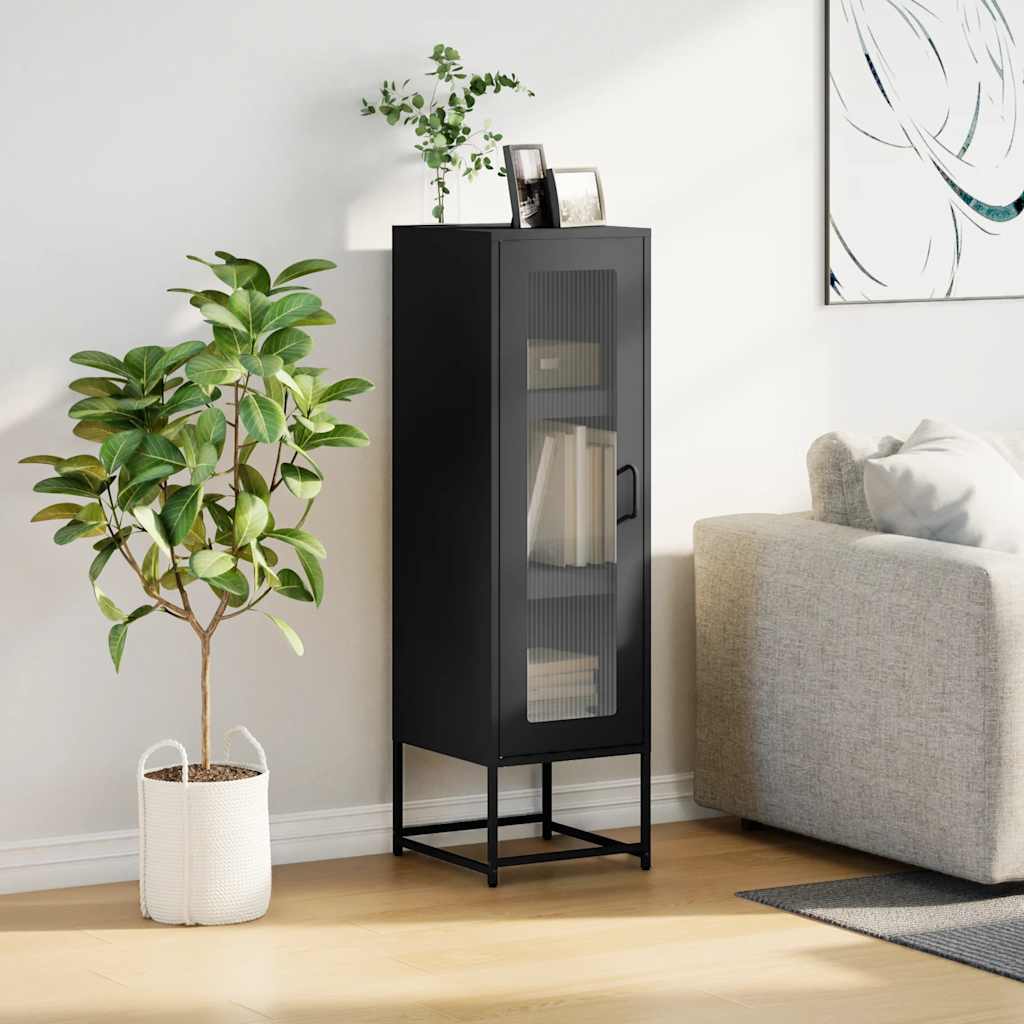 Hoge kast 36x39x123 cm koudgewalst staal zwart