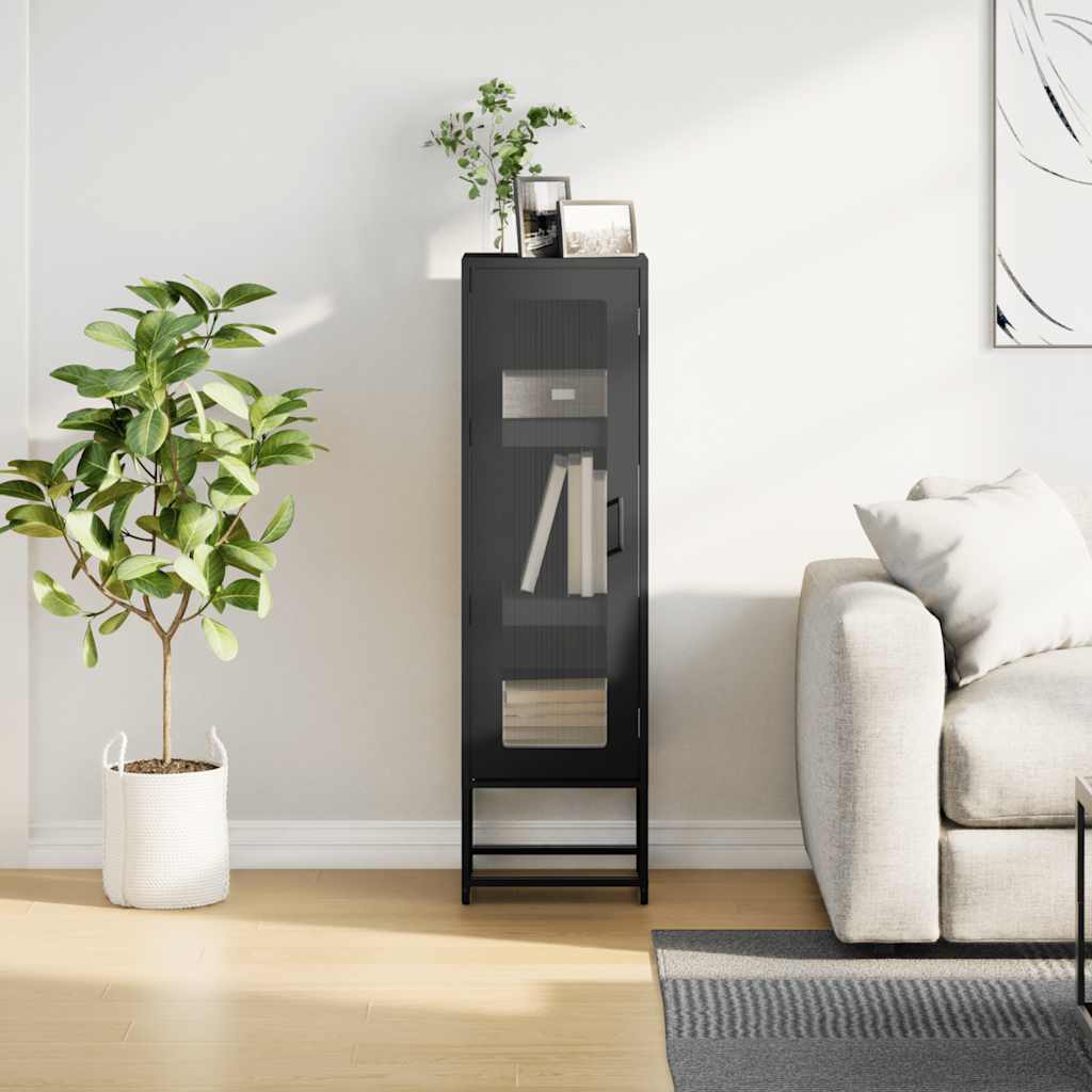 Hoge kast 36x39x123 cm koudgewalst staal zwart