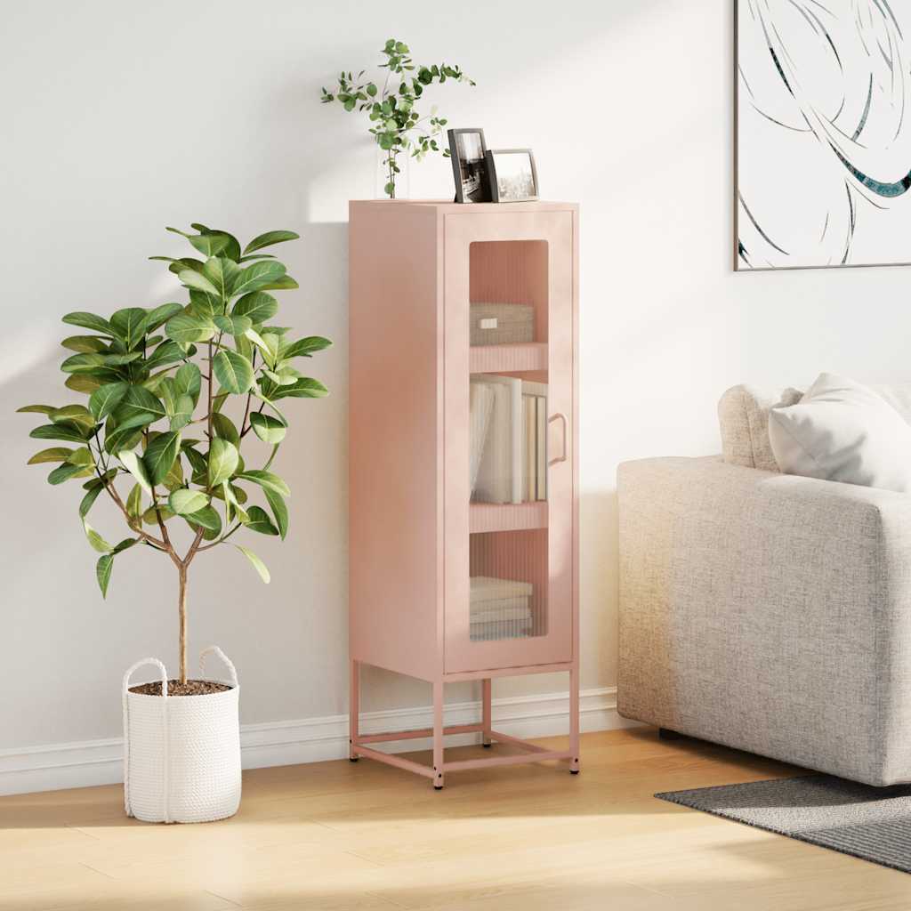 Hoge kast 36x39x123 cm koudgewalst staal roze
