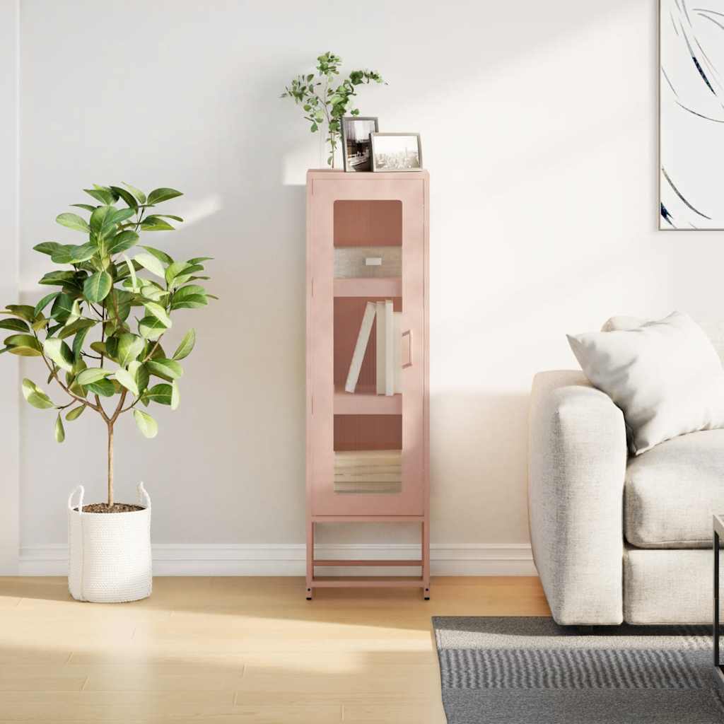 Hoge kast 36x39x123 cm koudgewalst staal roze