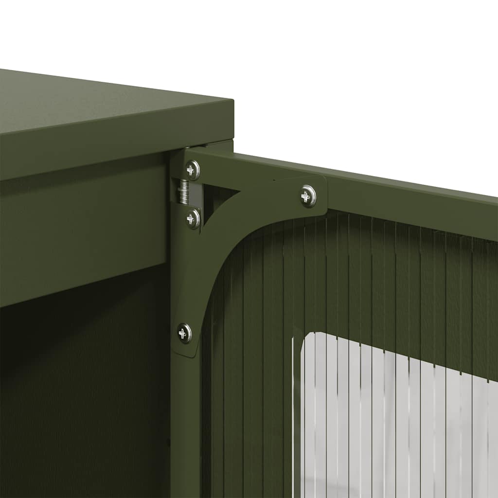 Hoge kast 36x39x123 cm koudgewalst staal olijfgroen