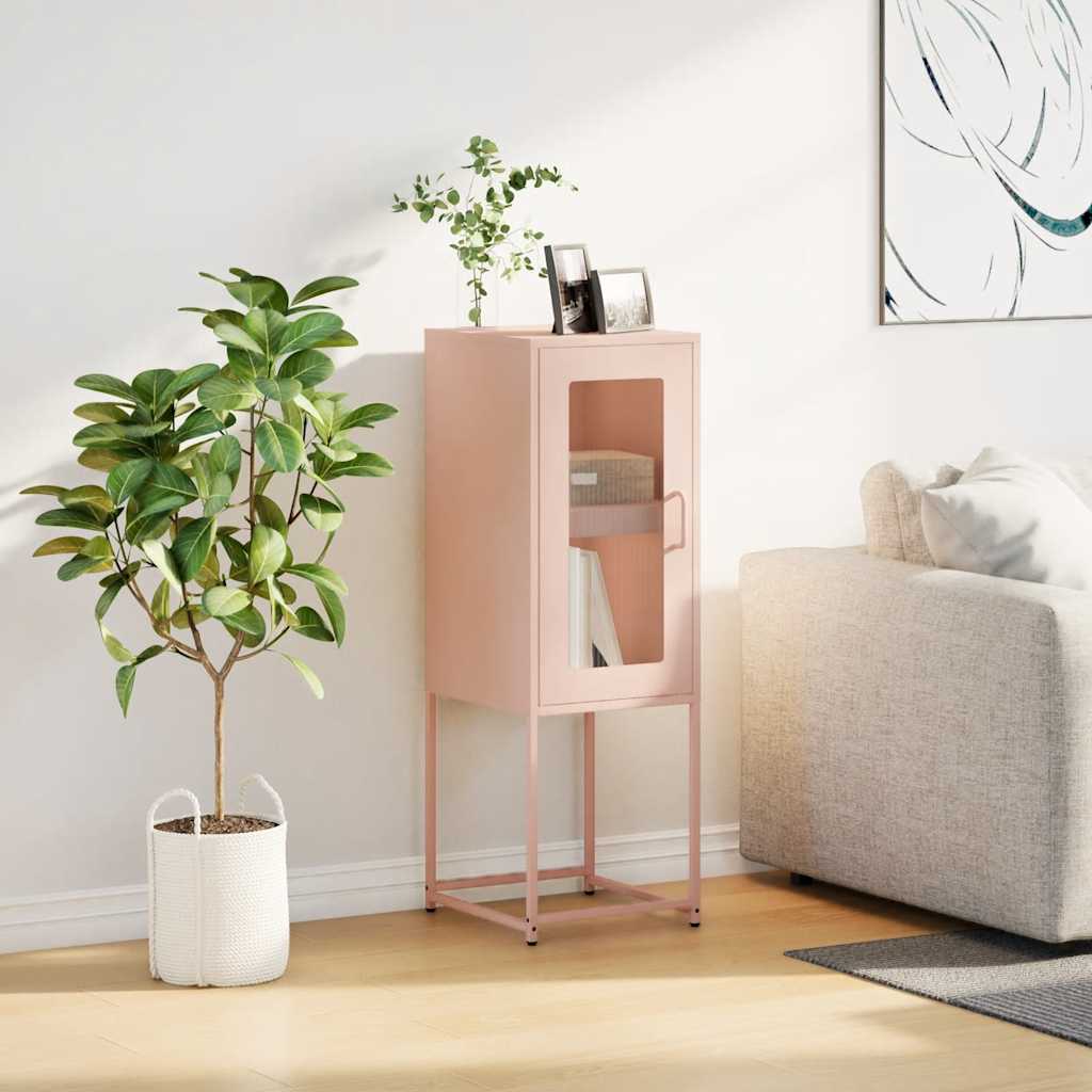 Dressoir 36x39x107 cm koudgewalst staal roze
