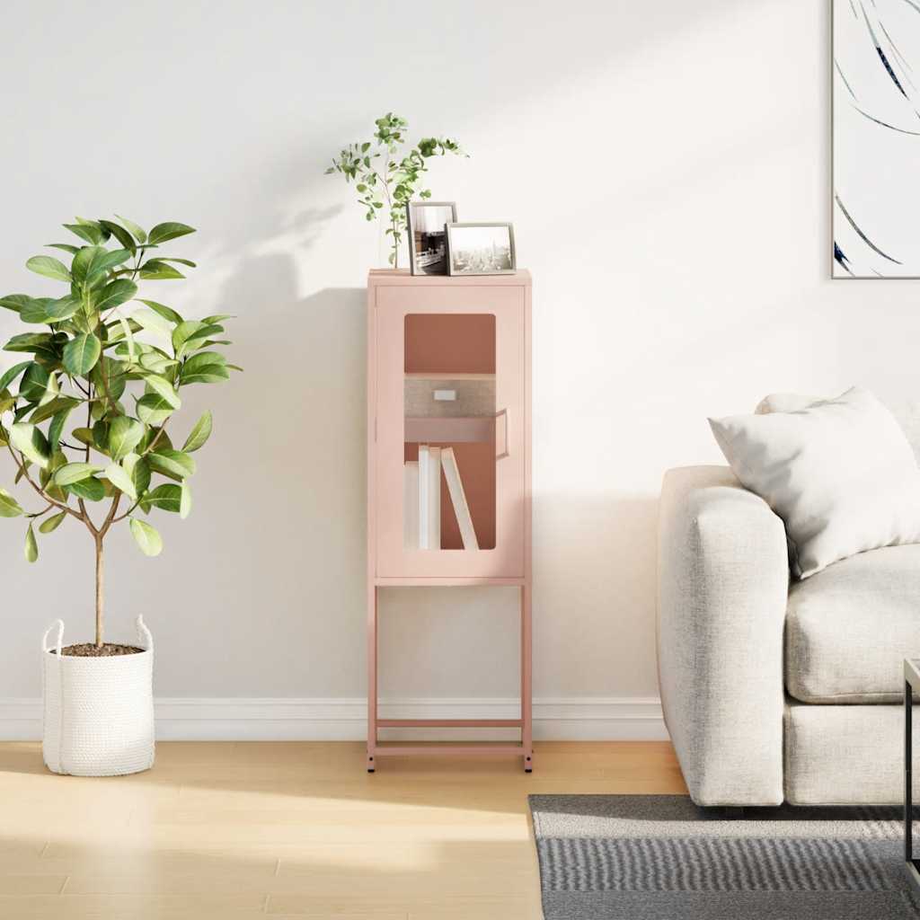 Dressoir 36x39x107 cm koudgewalst staal roze