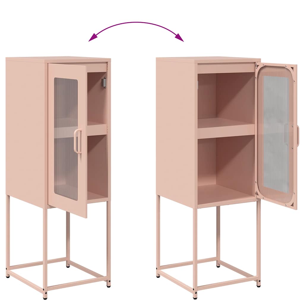 Dressoir 36x39x107 cm koudgewalst staal roze