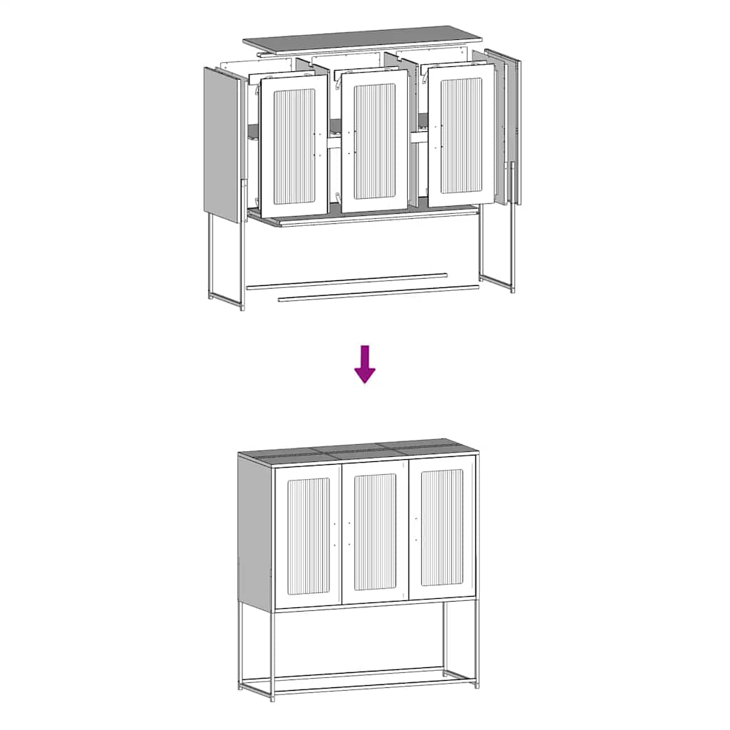 Dressoir 100,5x39x107 cm koudgewalst staal zwart