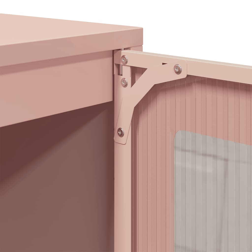 Dressoir 100,5x39x107 cm koudgewalst staal roze