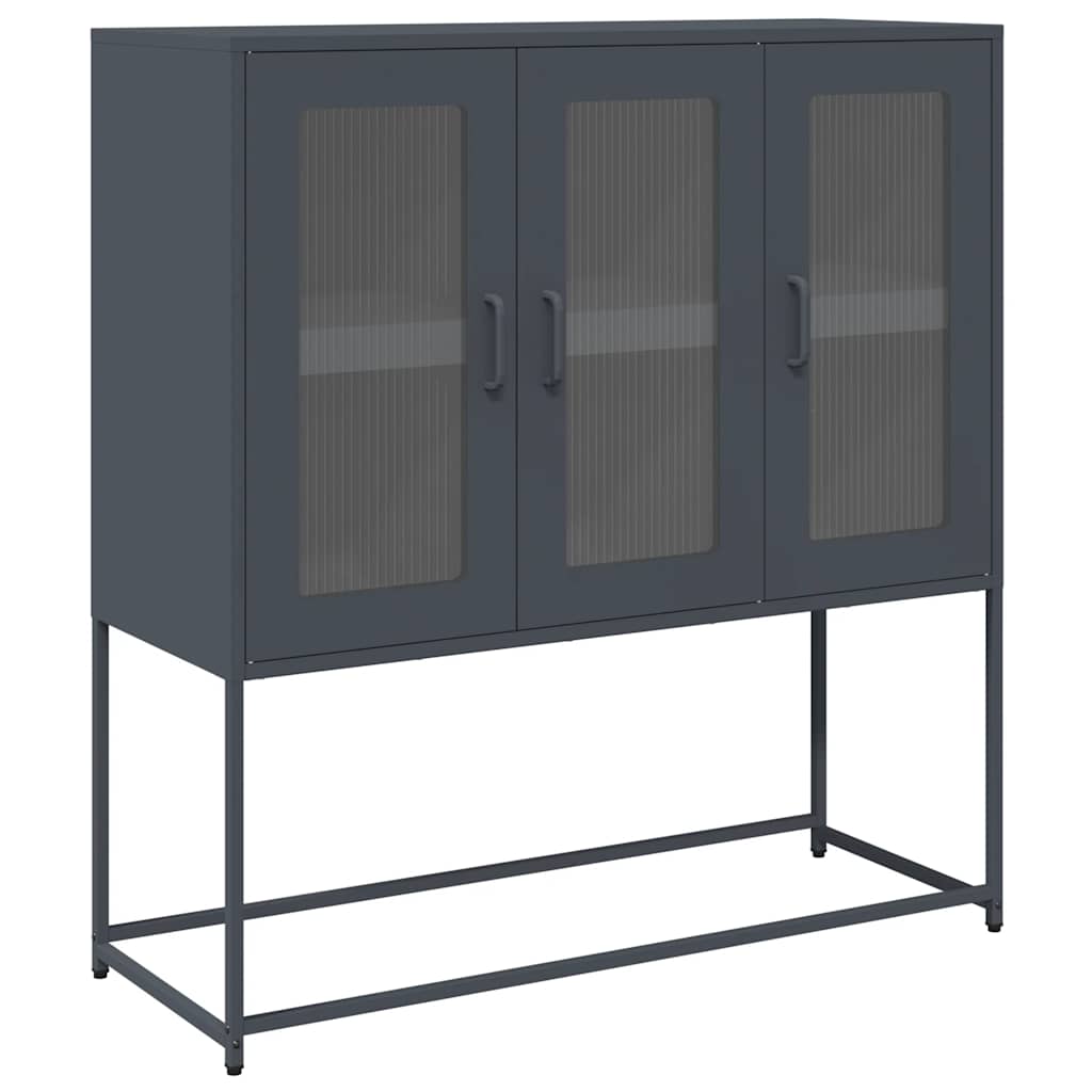 Dressoir 100,5x39x107 cm koudgewalst staal antracietkleurig