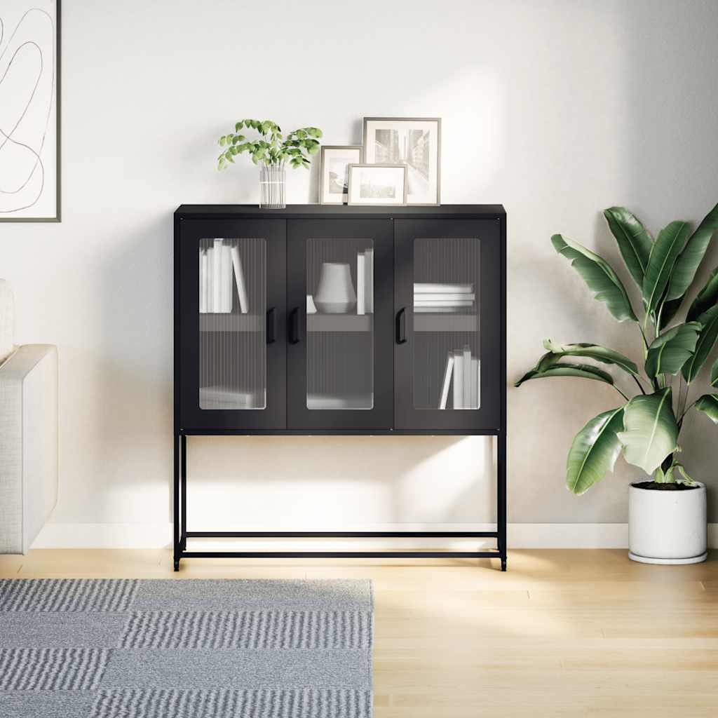 Dressoir 100,5x39x107 cm koudgewalst staal antracietkleurig