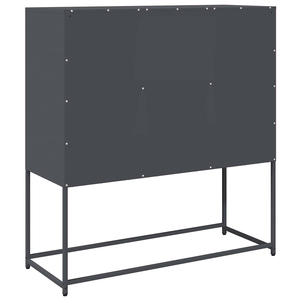 Dressoir 100,5x39x107 cm koudgewalst staal antracietkleurig