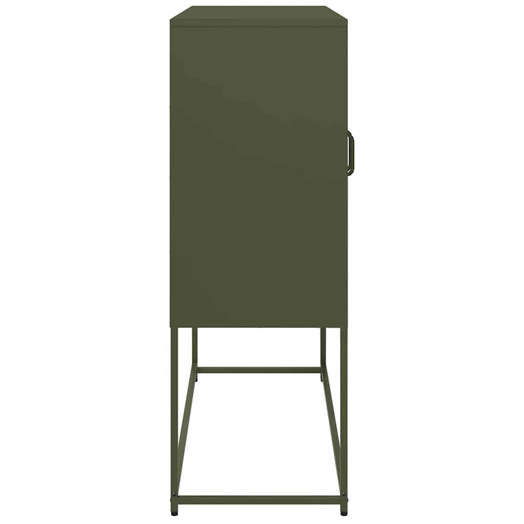 Dressoir 100,5x39x107 cm koudgewalst staal olijfgroen