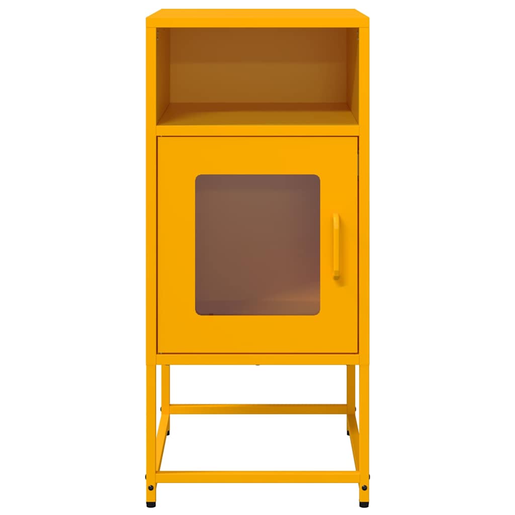 Nachtkastje 36x39x78 cm koudgewalst staal mosterdgeel