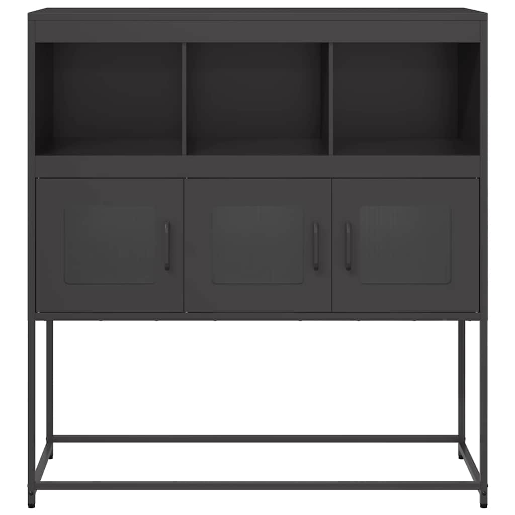 Dressoir 100,5x39x107 cm koudgewalst staal zwart