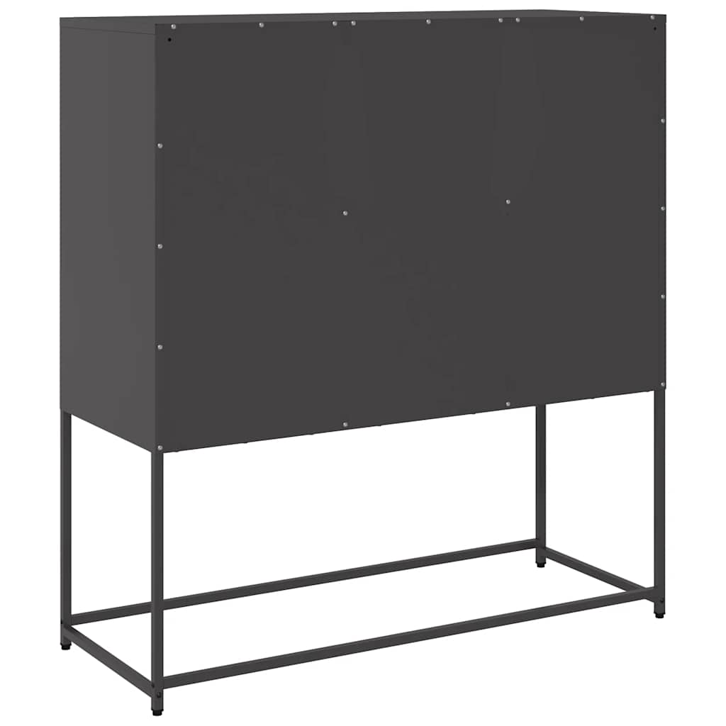 Dressoir 100,5x39x107 cm koudgewalst staal zwart