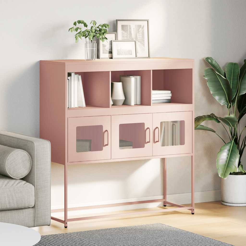 Dressoir 100,5x39x107 cm koudgewalst staal roze