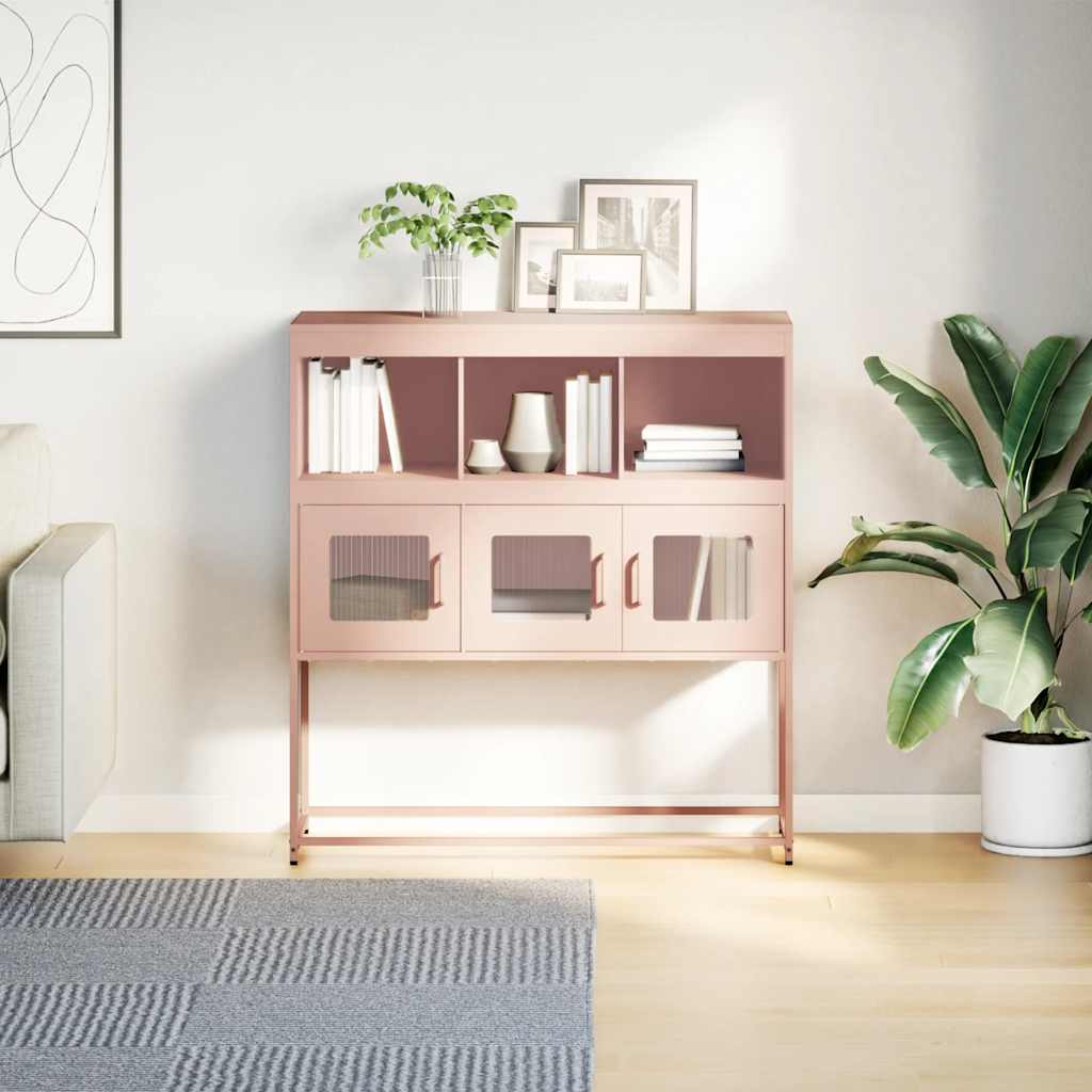 Dressoir 100,5x39x107 cm koudgewalst staal roze