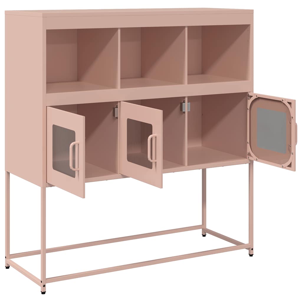 Dressoir 100,5x39x107 cm koudgewalst staal roze