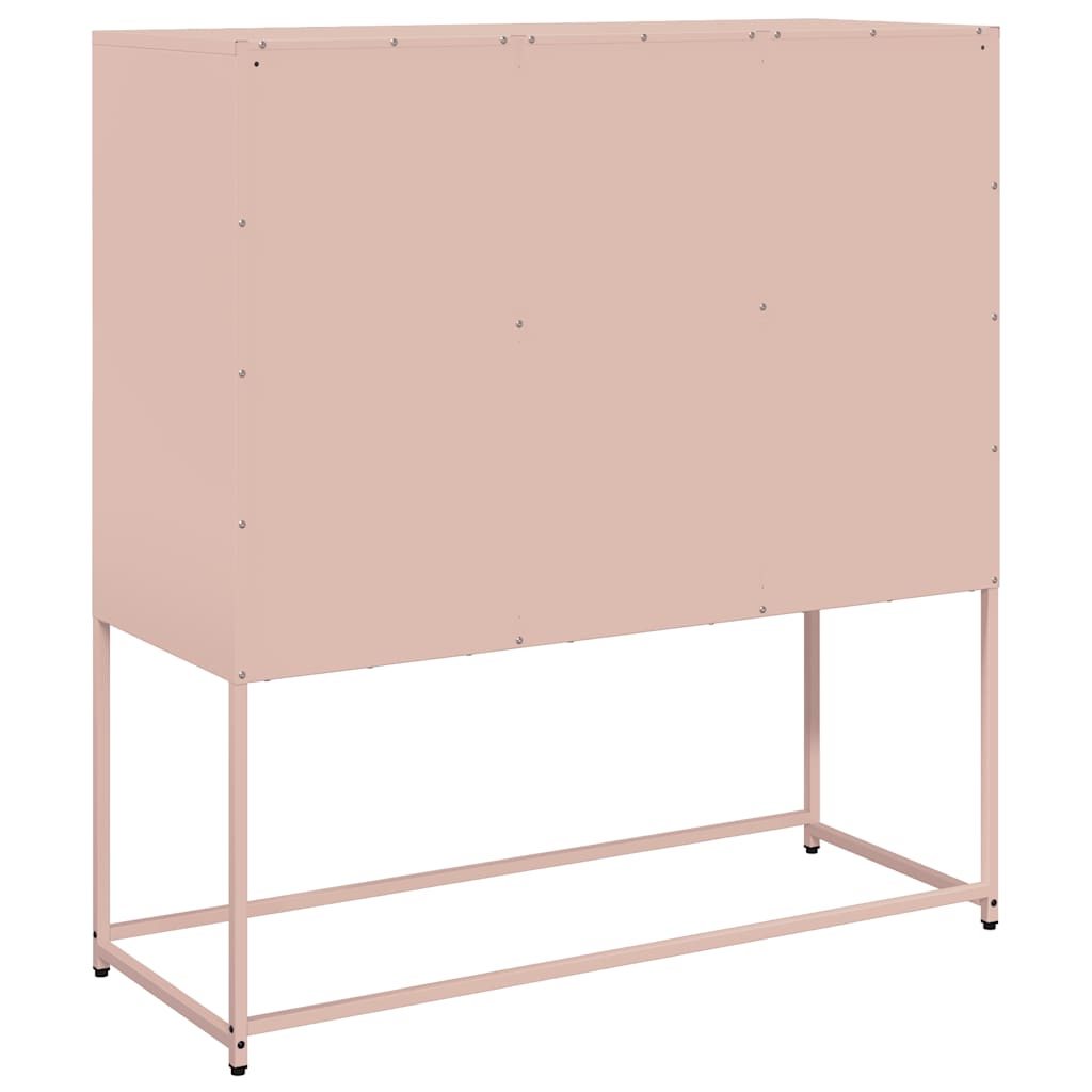 Dressoir 100,5x39x107 cm koudgewalst staal roze