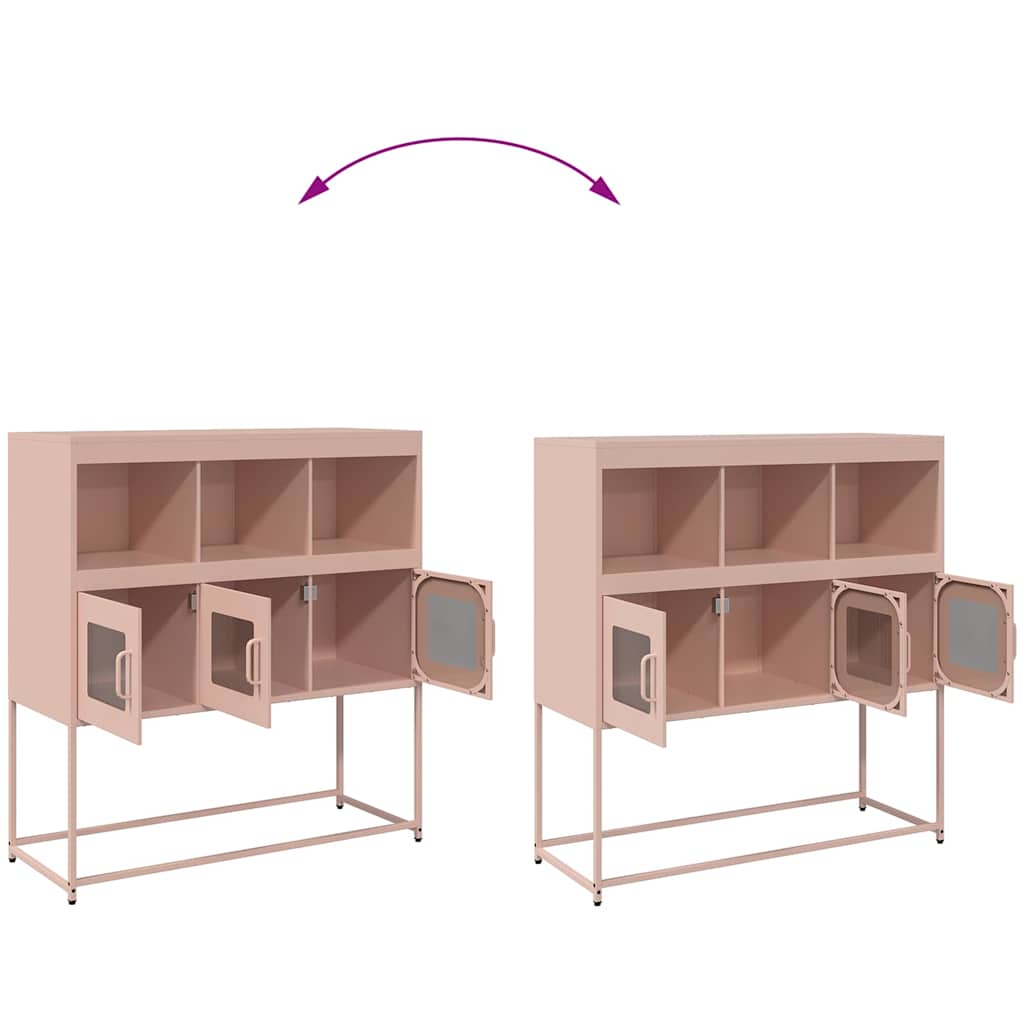 Dressoir 100,5x39x107 cm koudgewalst staal roze
