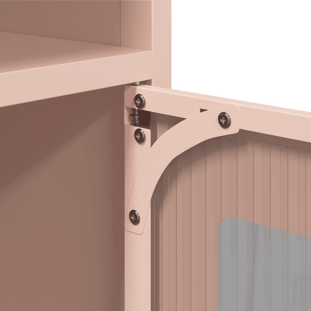 Dressoir 100,5x39x107 cm koudgewalst staal roze