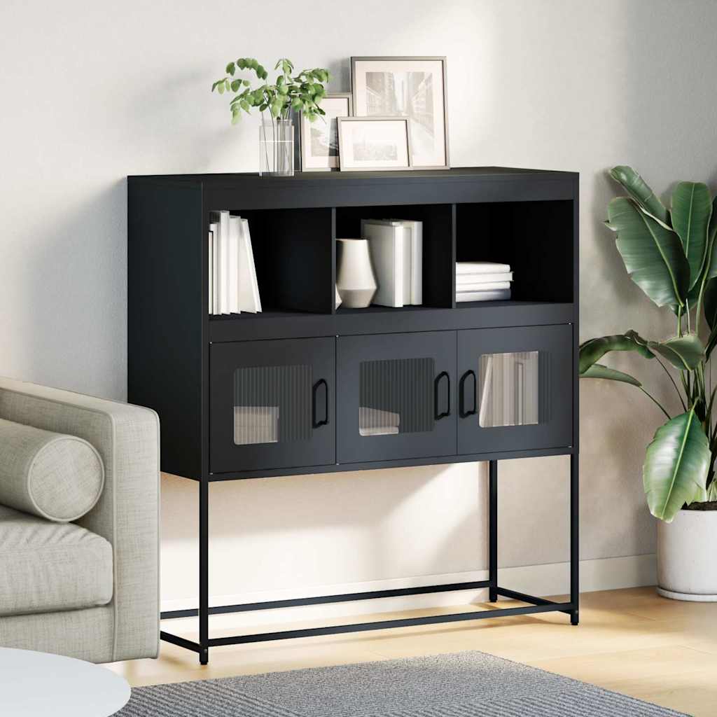 Dressoir 100,5x39x107 cm koudgewalst staal antracietkleurig