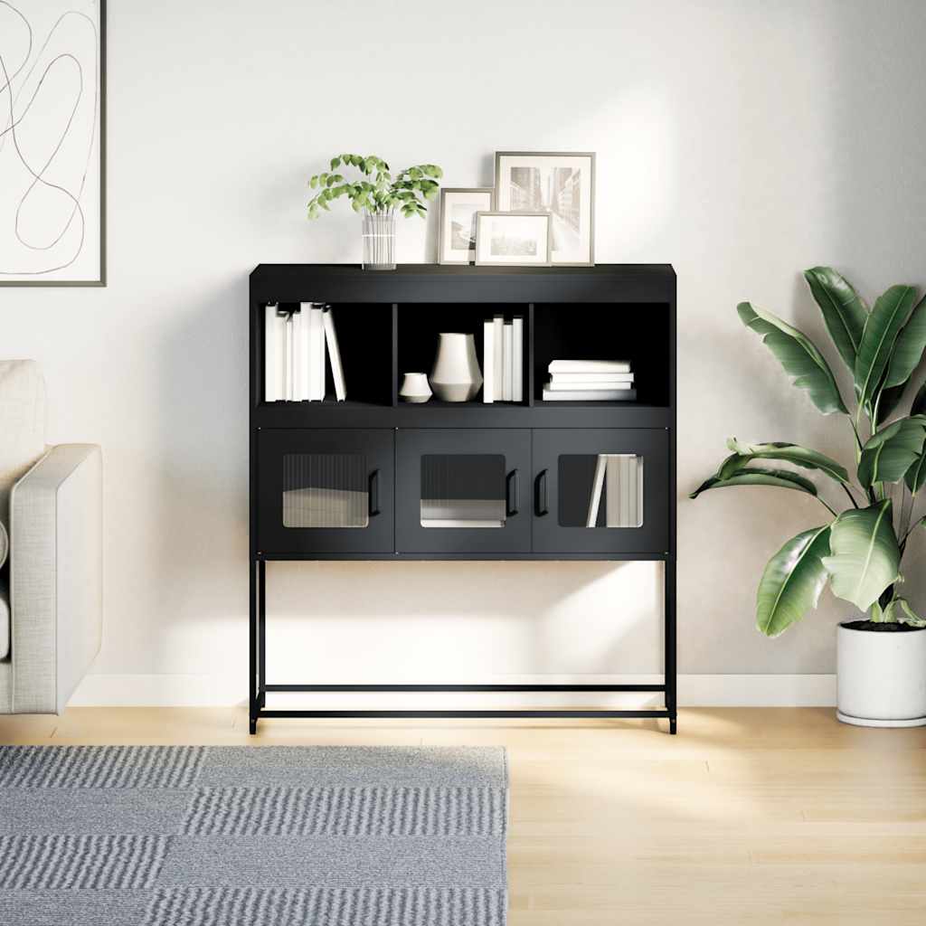 Dressoir 100,5x39x107 cm koudgewalst staal antracietkleurig