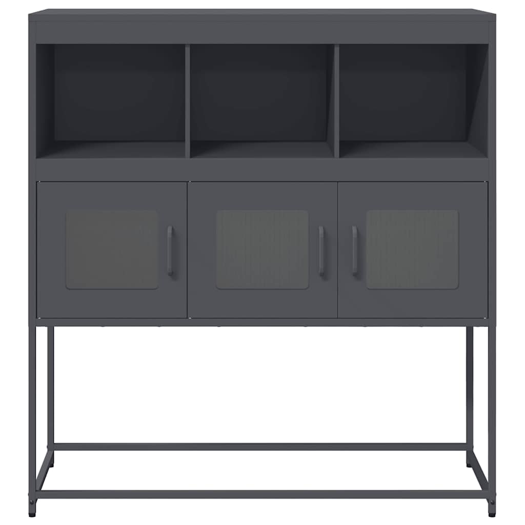 Dressoir 100,5x39x107 cm koudgewalst staal antracietkleurig