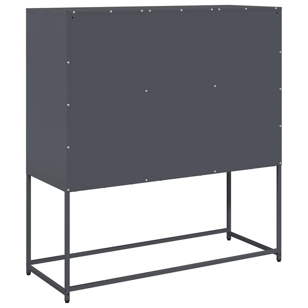 Dressoir 100,5x39x107 cm koudgewalst staal antracietkleurig