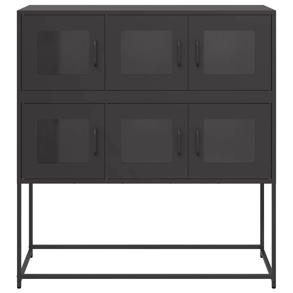 Dressoir 100,5x39x107 cm koudgewalst staal zwart