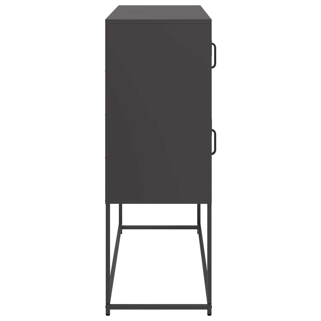 Dressoir 100,5x39x107 cm koudgewalst staal zwart