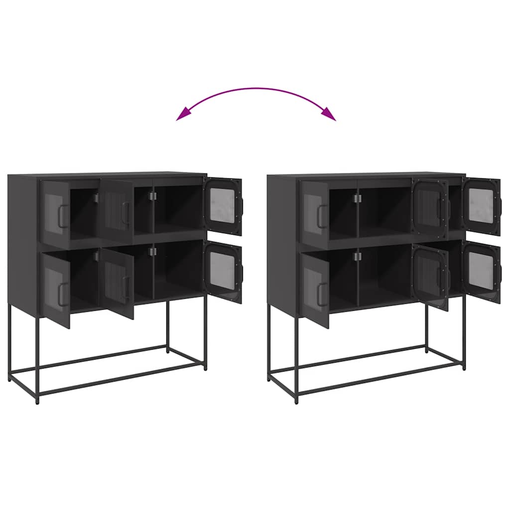 Dressoir 100,5x39x107 cm koudgewalst staal zwart