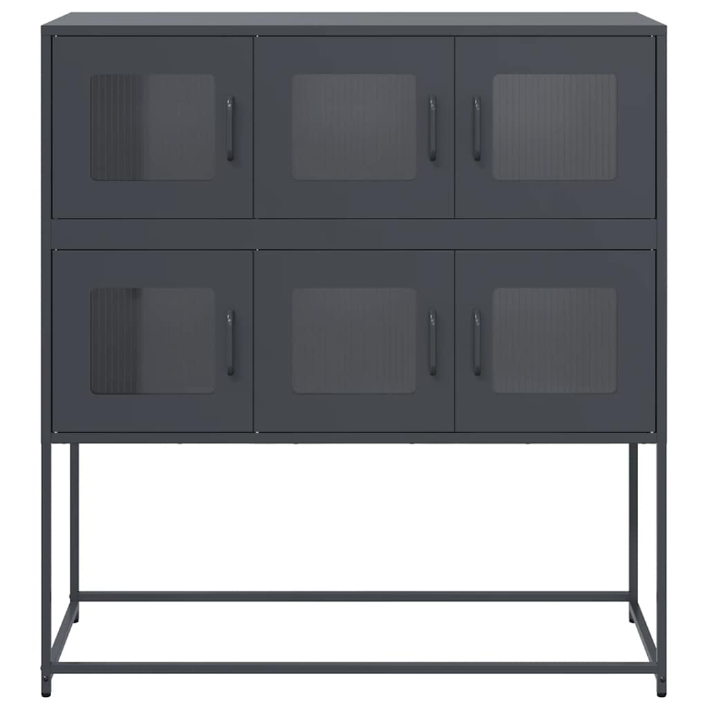 Dressoir 100,5x39x107 cm koudgewalst staal antracietkleurig