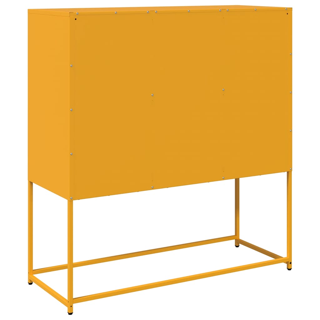 Dressoir 100,5x39x107 cm koudgewalst staal mosterdgeel
