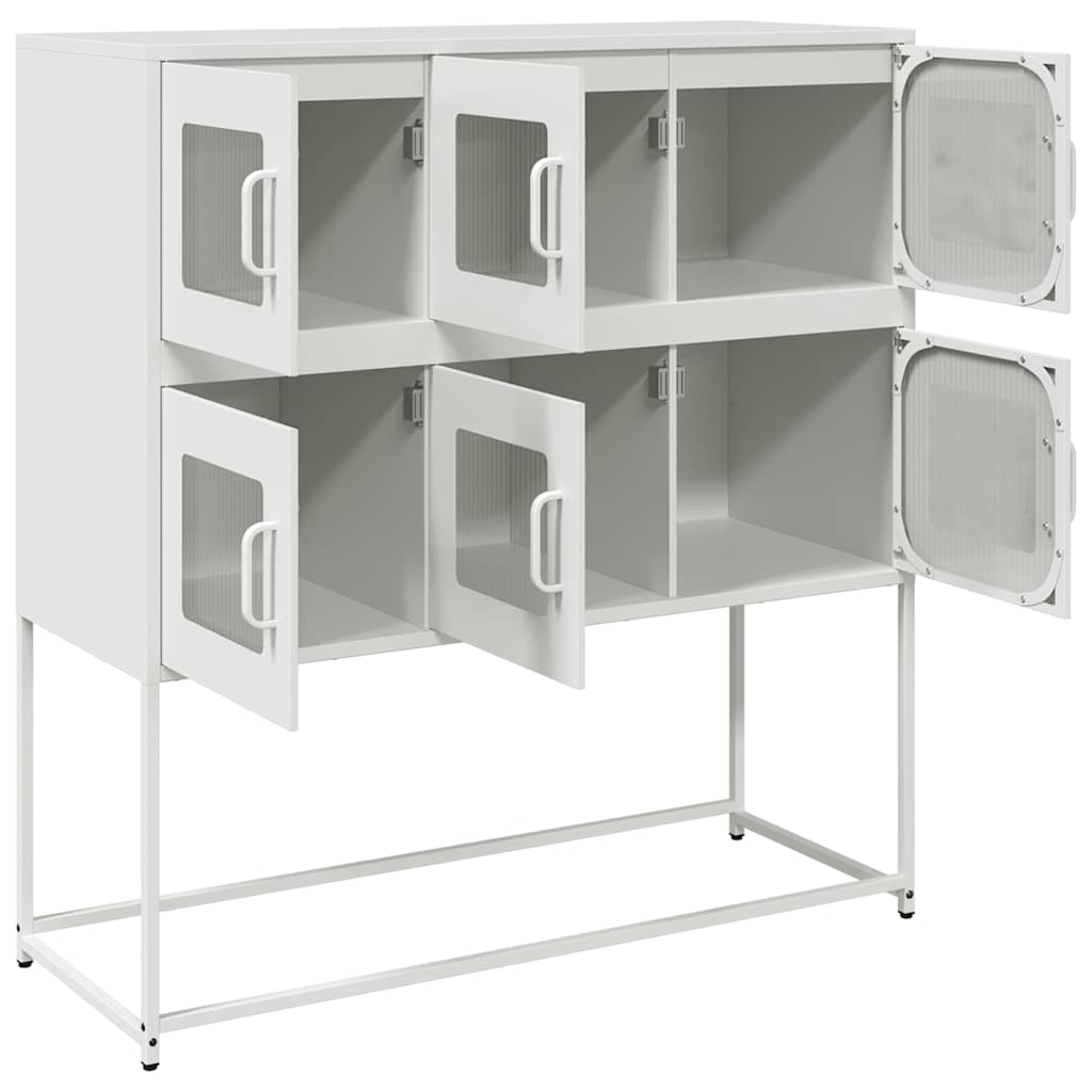 Dressoir 100,5x39x107 cm koudgewalst staal wit