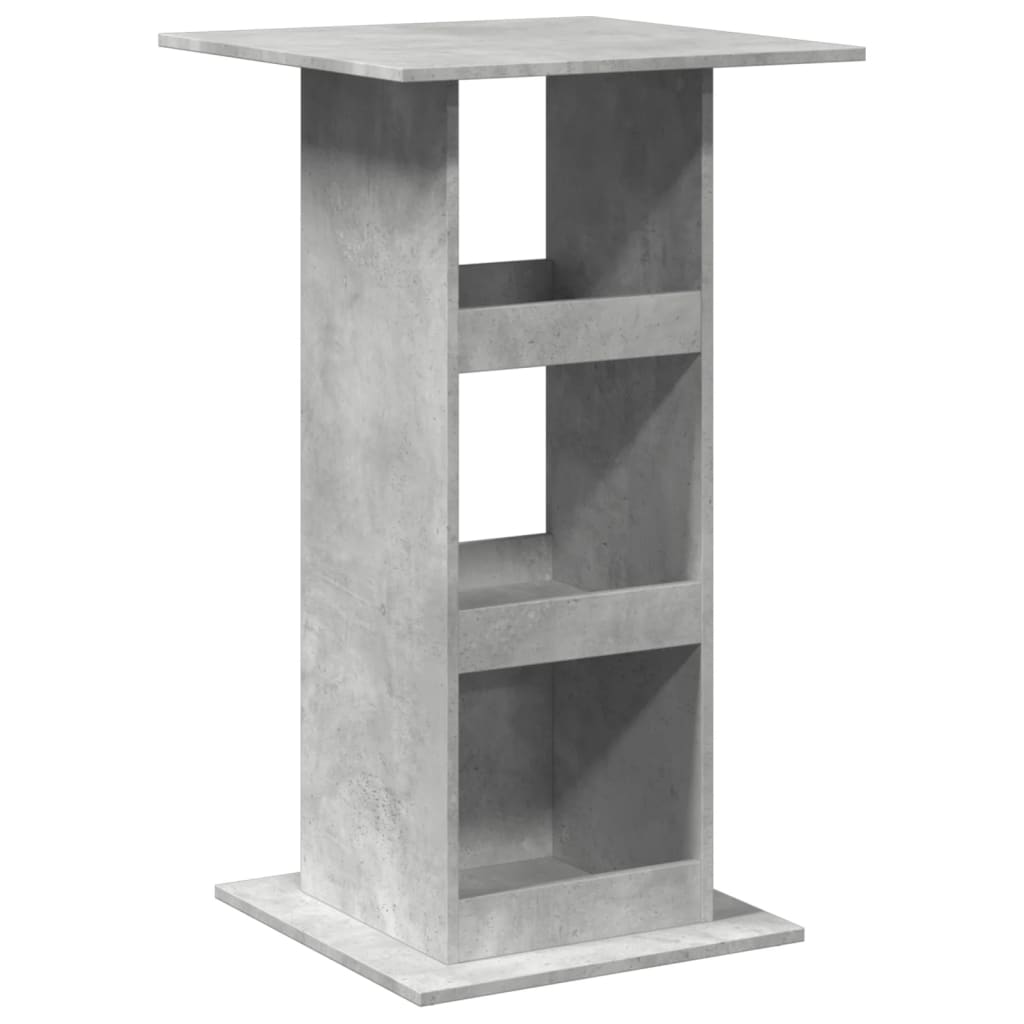 Bartafel met opbergruimte 60x60x102 cm bewerkt hout betongrijs