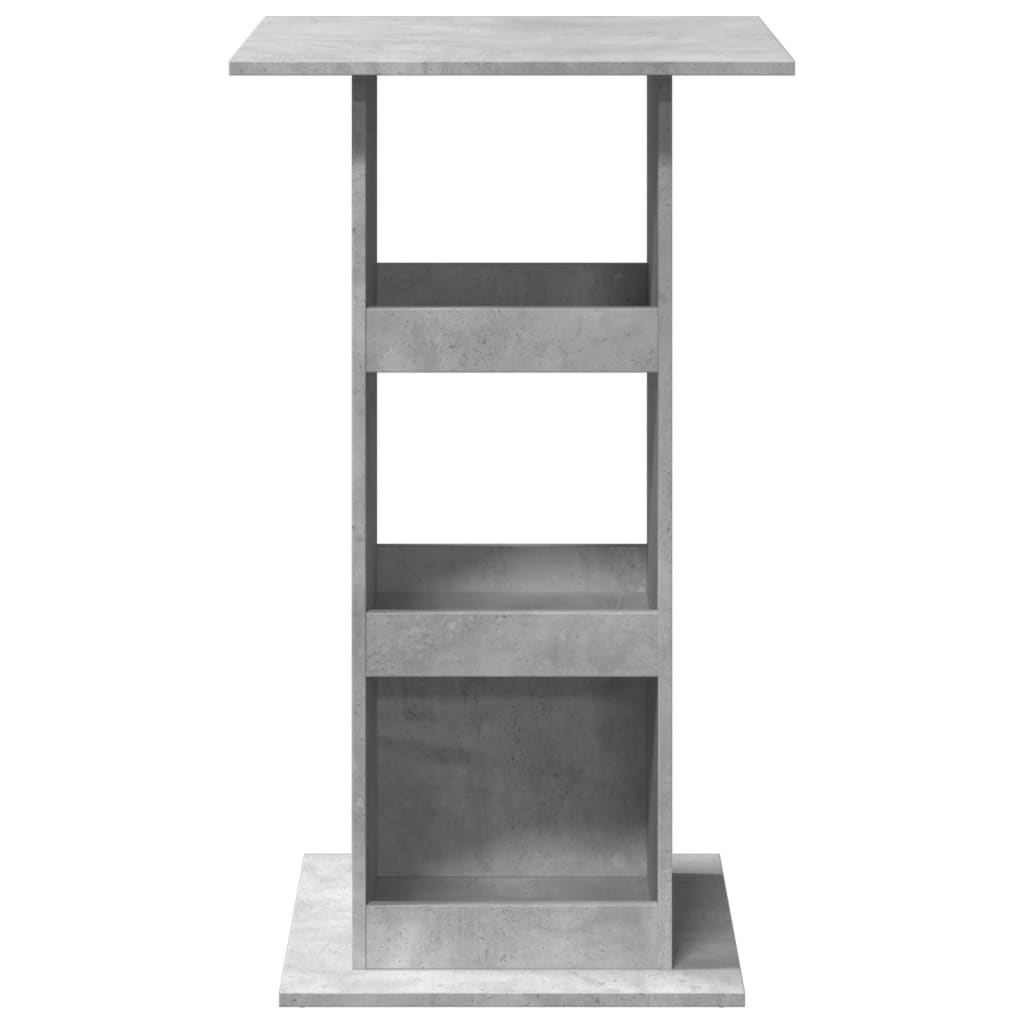 Bartafel met opbergruimte 60x60x102 cm bewerkt hout betongrijs