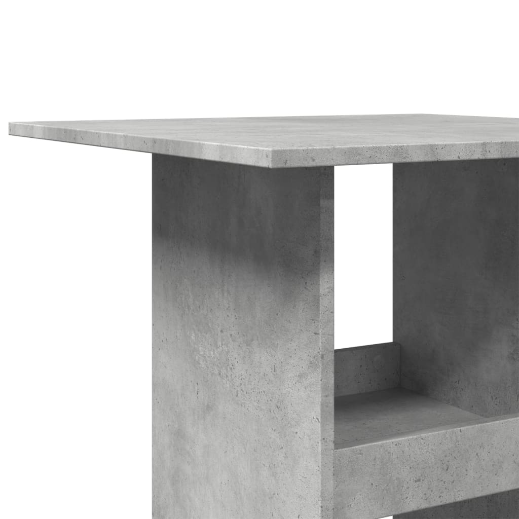Bartafel met opbergruimte 60x60x102 cm bewerkt hout betongrijs