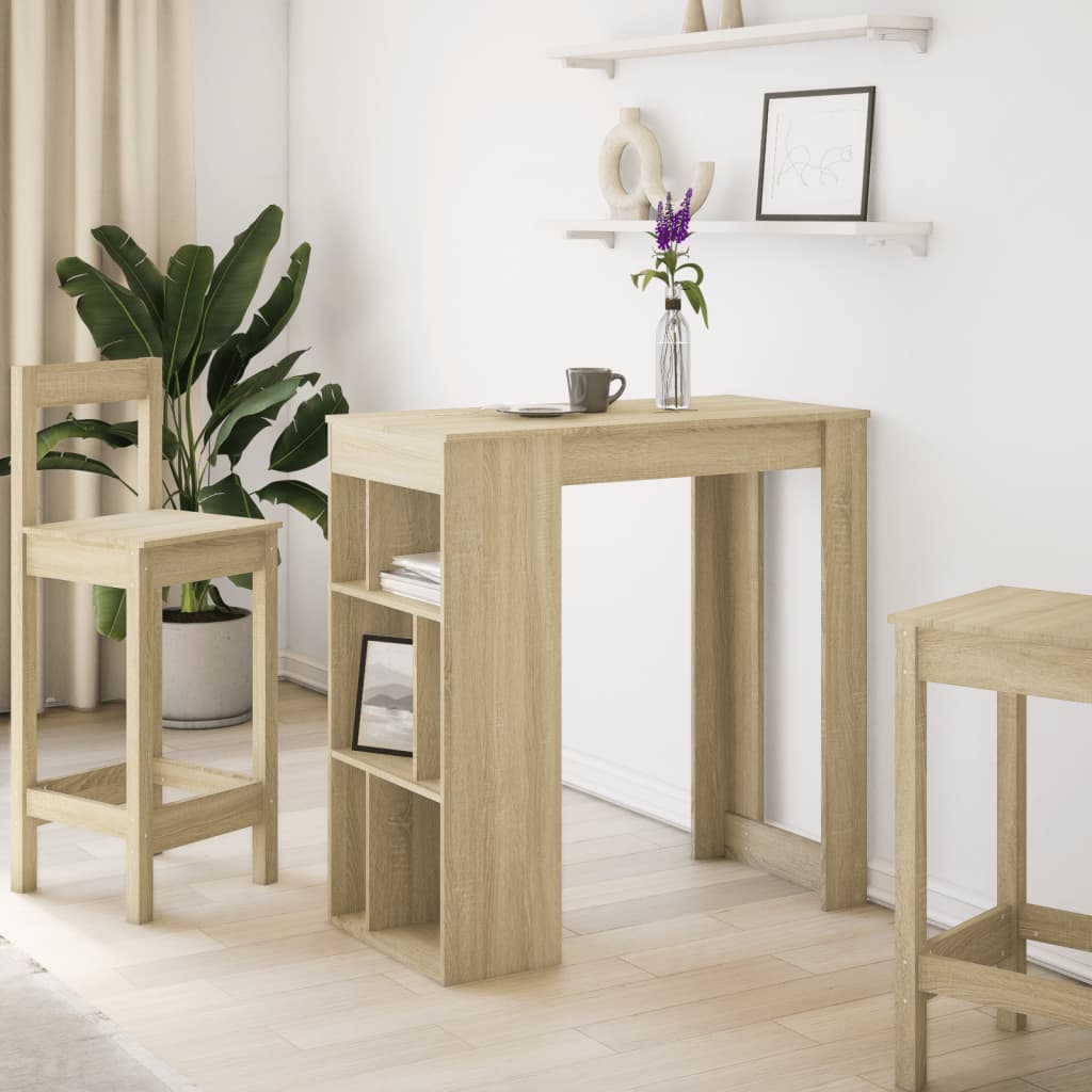 Bartafel met rekken 102x50x103,5 cm hout sonoma eikenkleur