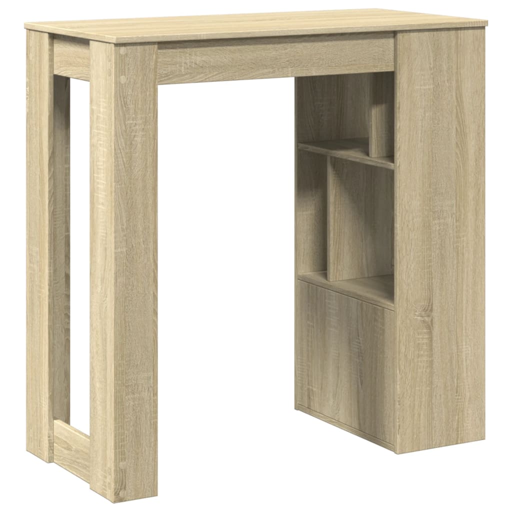 Bartafel met rekken 102x50x103,5 cm hout sonoma eikenkleur