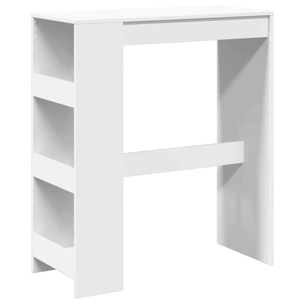 Bartafel met rekken 90x40x103,5 cm bewerkt hout wit