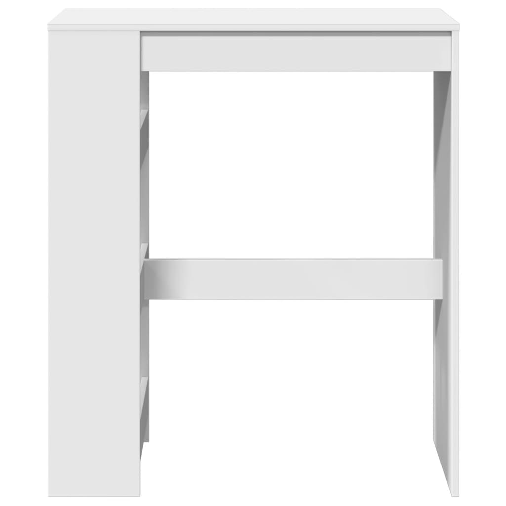 Bartafel met rekken 90x40x103,5 cm bewerkt hout wit
