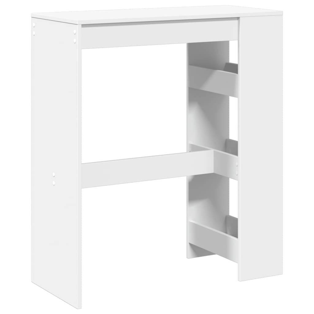 Bartafel met rekken 90x40x103,5 cm bewerkt hout wit