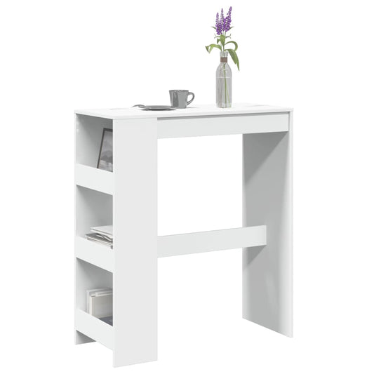 Bartafel met rekken 90x40x103,5 cm bewerkt hout wit