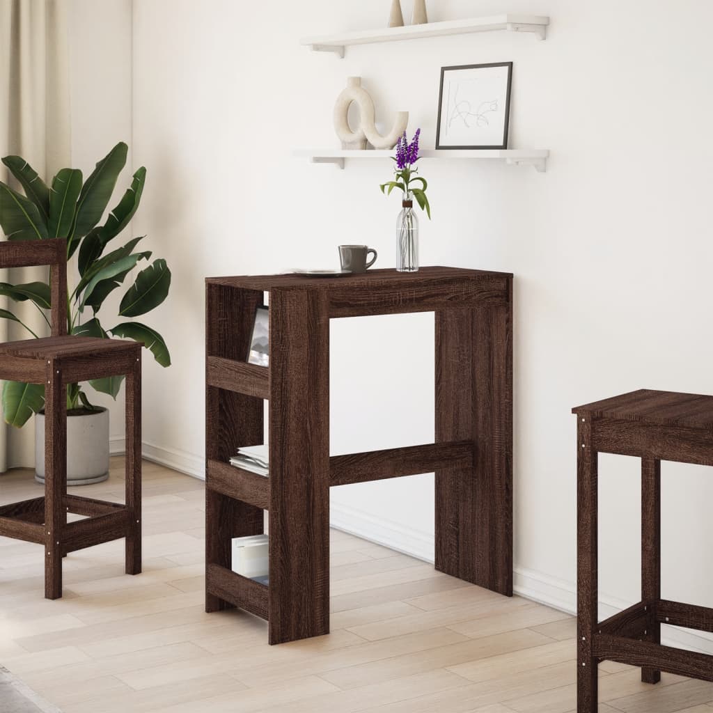 Bartafel met rekken 90x40x103,5 cm bewerkt hout bruin eiken